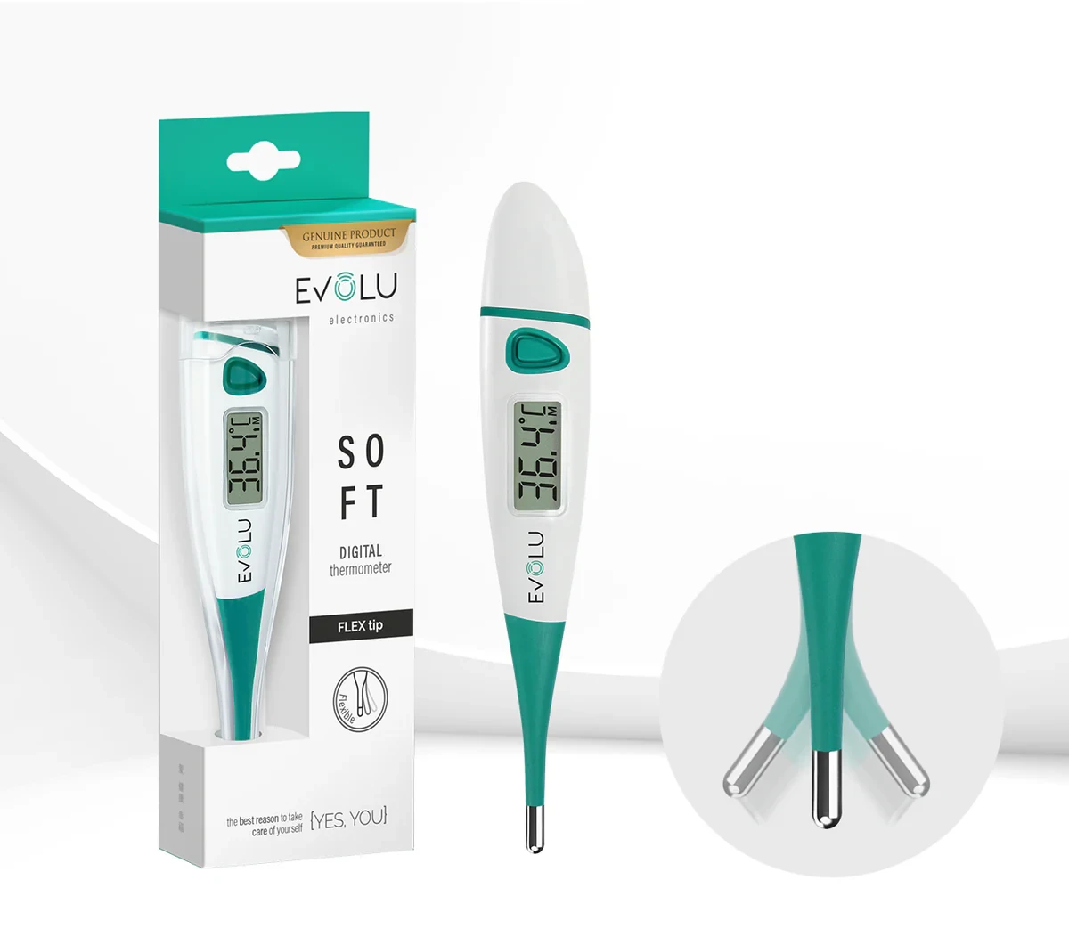 EVOLU SOFT DIGITAL THERMOMETER WITH FLEXIBLE TIP