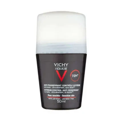 Vichy Homme Deodorant Anti Perspirant 72 Hrs 50 mL (Black) to get rid of perspirant