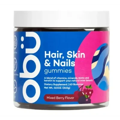 Obu Hair, Skin & Nails Gummies with Mixed Berry Flavor 60 Pcs